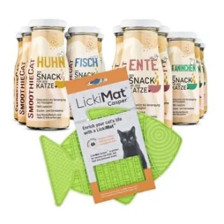 SmoothieCat Mix + Lickimat Grün 12x150 g