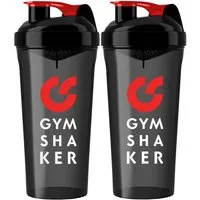 GYMSHAKER Protein Shaker 2er Pack Trinkflasche für Fitness, Sport, Bodybuilding & Muskelaufbau, (Spar-Set, 2-tlg., Premium Protein Shaker), Auslaufsicher, Spülmaschinengeeignet, BPA-frei