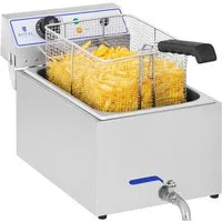 Royal Catering Fritteuse RCEF 15E, 3000 W, 17 L Edelstahl Ablasshahn Fritöse Profi