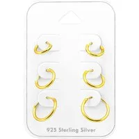 Order & Smile Schmuck Creolen-Set Kleine Creolen Set Silber 925: 3 Paar Ohrringe 8, 10 & 12 mm (Set, Set)