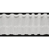 Gardinen Kranzusch Scheibengardine Batist Stickerei (1 St), Stangendurchzug, transparent, Stablöcher,transparent,verschiedene Höhen, Breiten
