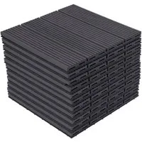 EUGAD Terrassenplatte, WPC 300x300, Anthrazit, 11 Stücke für 1m², wetterfest
