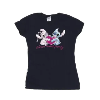 Disney - "Lilo And Stitch Ohana Heart With Angel" T-Shirt für Damen (Marineblau)