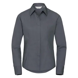 Russell Collection - Formelles Hemd für Damen Langärmlig (Grau)