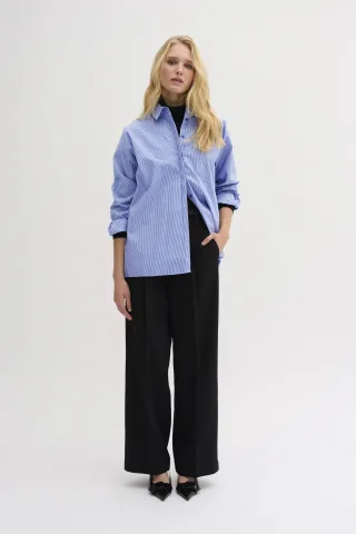 Langarm - Hemd Loose fit blue white