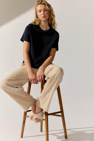 THE FASHION PEOPLE - Bark Crepe Pants warm linen - Gr. - 38