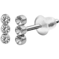 viva-adorno Paar Ohrstecker Zierliche Edelstahl Ohrstecker • Mini Zirkonia Trio, Rund oder Lotus, Damen Mädchen Ohrstecker • Gold oder Silber