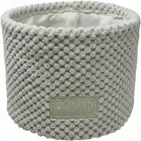 B&S Aufbewahrungskorb Korb / H 12 x Ø 16 cm / Strickmuster / hellgrau / Rund