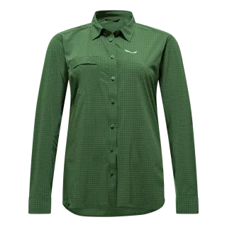 SALEWA - Puez Minicheck Dry'ton Damen T Shirt - Grün (Gr.42)