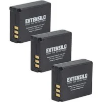 Extensilo Akku passend für Panasonic Lumix DMC-TZ4, DMC-TZ3, DMC-TZ11, DMC-TZ5, Kamera-Akku Akku Li-Ion 1000 mAh (3,7 V, 3 St), Leistungsfähige Austausch-Akkus für Digitalkamera, Spiegelreflexkamera