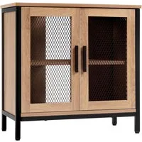 EUGAD Waschbeckenunterschrank (1-St) 2 Fächer, Metallgittertüre, aus Holzwerkstoff, 60x60x30 cm
