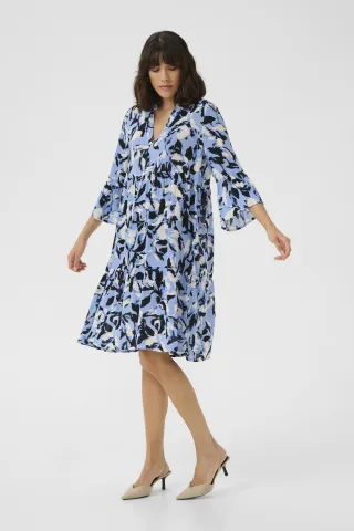 Kleid A-shape blue multi