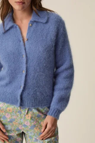 des petits hauts - Strickjacke - Alpolo blau - Gr. - 3