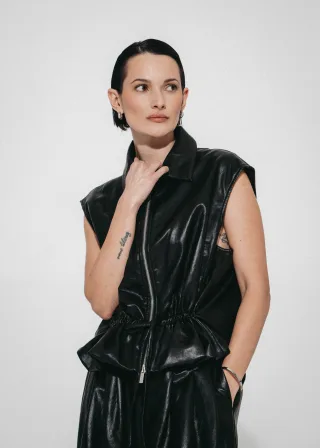 Jane Lushka - Alora eco leather vest black - Gr. - S