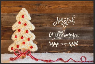 Fussmatte Herzlich Willkommen Weihnachten 10297 | Größe: 60 cm x 45 cm