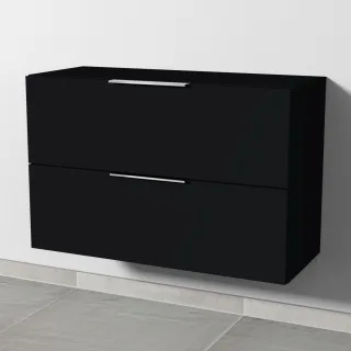 Sanipa 4balance Anbauschrank mit 2 Auszügen, Schwarz-Matt, DG10108 DG10108
