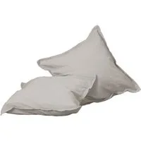 H.G. Hahn Haustextilien Kissenbezüge 2 Stück Hahn Renforce Kissenbezüge 40x40 cm stonewashed uni leinen, (2 Stück)