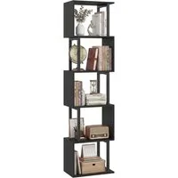 COSTWAY Bücherregal, 5 stöckiges geometrisches, mit Metallrahmen, Kippschutz