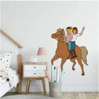 K&L Wall Art Wandtattoo Bibi & Tina Wandtattoo reiten Wandsticker Kinderzimmer Mädchen Pferd, selbstklebend, entfernbar
