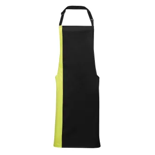 Premier Unisex-Kontrast-Latzschürze (Schwarz/Limette)
