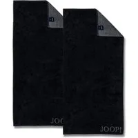 JOOP! Handtuch 2 Stück Joop! Handtuch Classic Schwarz Anthrazit 1600-90 50x100, Walkfrottier, 100% Baumwolle