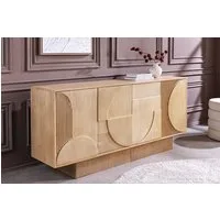 riess-ambiente Sideboard ART DECO 170 cm weiß gekälkt – Mangoholz, massiv, handmade, Stauraum (Einzelartikel, 1 St), kunstvoll gefertigte Kommode mit 3D‑Front - ideal für Wohnzimmer & Co.