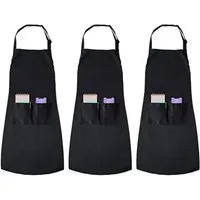JOEJI’S KITCHEN Kochschürze Joejis Schwarze Schürze 3er-Pack Unisex-Kochschürze im Restaurant