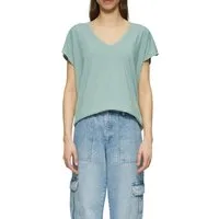 QS T-Shirt mit Spitze am Ausschnitt