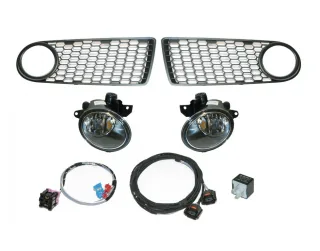 Original Kufatec Nebelscheinwerfer + Gitter + Kabelbaum SET für VW New Beetle 1C
