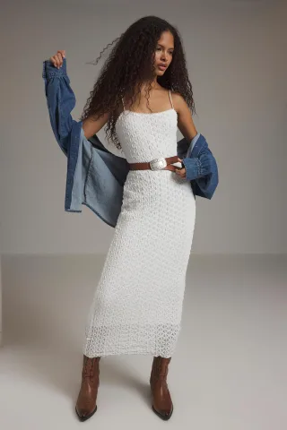 Gerades, figurbetontes Midi-Kleid für Damen, lässig/alltagstauglich
