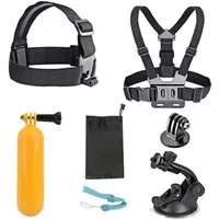 Akaso Action Cam-Halterung Zubehör-Set 7 in 1 für AKASO, GoPro Hero, DJI Osmo, (7-tlg., Robust, kompakt & leicht für Vlogging, Radfahren, Wassersport)