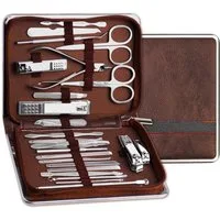 MOPUEA Maniküre-Etui Nagelknipser Set 26-tlg, Nagel Set mit Aufbewahrungs-Etui, Edelstahl, 26 tlg.