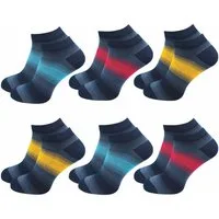 GAWILO Sneakersocken für Damen & Herren - bunte kurze Socken mit hohem Baumwollanteil (6 Paar) Extra feines Maschenbild - absolut blickdicht - Ringel Muster