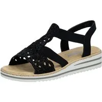 Rieker Sandale Keilsandalette, Sommerschuh, Urlaubsschuh mit Glitzersteine