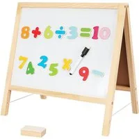 HomeGuru Standtafel Klappbare 2-in-1-Kindertafel,doppelseitige Whiteboard & Kreidetafel