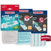Leifheit 3er Set Wischbezug Profi XL Wischbezug (Mikrofaser,Kunstfaser, 18.0x50.0 cm, 3-tlg., Allround-Bodenreinigung, hygienisch reinigen, Staubbezug inklusive)