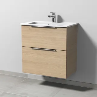 Sanipa 3way Waschtischunterbau zu Duravit ME by Starck Waschtisch mit 2 Auszügen, Eiche-Nordic UM72248