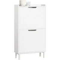 SoBuy Schuhkipper FSR151, Kommode Hoch, Flurschrank für Diele, Flur, Platzsparend, Schuhschrank mit Klappen Schuhregal schmal Schuhkommode Schuhablage