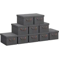 Woltu Aufbewahrungsbox (10 St., Set), mit Deckel, mit Griffen, faltbar