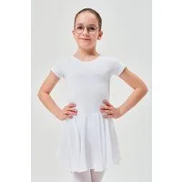 tanzmuster Chiffonkleid Ballettkleid Lucy mit kurzen Ärmeln Mädchen Ballettbody mit Chiffon Röckchen