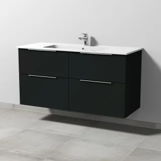 Sanipa 3way Waschtischunterbau zu Duravit ME by Starck Waschtisch mit 4 Auszügen, Vulkan-Matt UP7271V