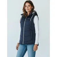 Dry Fashion Steppweste Rügen Damen Weste gesteppt Kapuze - Outdoor Damenweste Windabweisend Kapuze verstellbar & abnehmbar, 2-Wege-Reißverschluss, Seitentaschen
