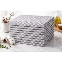 BRB HOME Geschirrtuch Geschirrtücher 100% Baumwolle Trockentuch Küchentücher (6 Stück), 50x70 cm, Grau, Karomuster, Dekorativ, 240 g/m²