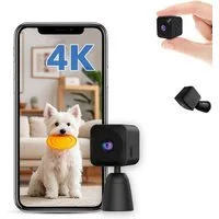 SpionProfi Überwachungskamera 4K Mini Wlan Kamera Video Überwachungskamera Wifi Live App Cam (1-tlg., Mini Kamera mit kostenloser App - Nachtsicht & Bewegungsmelder)