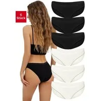 Fabio Farini Bikinislip Damen Unterhose - Frauen Pantys aus Baumwolle (Packung, 6-St) im sportlich modischen Bikini-Style