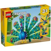 LEGO® LEGO® Creator 3-in-1 31157 Exotischer Pfau Konstruktionsspielsteine, (355 St)