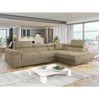 MIRJAN24 Ecksofa Torezio, mit Bettkasten und Schlaffunktion, Einstellbare Kopfstützen, 274x203x70-90 cm