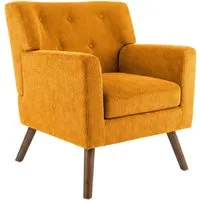 CLP Loungesessel Kioni (1er), Cordbezug, Kautschukholz, bis 150 kg belastbar