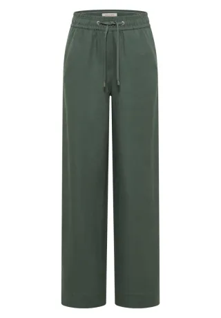 Cecil - Wide Leg Hose im Loose Fit aus Leinenmix grün - Gr. - 30