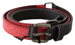Roter Canvas-Leder-Gürtel